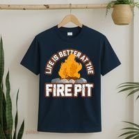 Campfire Life Is Better At The Firepit Camping Campsite Fire T-Shirt thumb 2