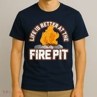 Campfire Life Is Better At The Firepit Camping Campsite Fire T-Shirt thumb 3