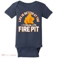 Campfire Life Is Better At The Firepit Camping Campsite Fire Baby Bodysuit thumb 0