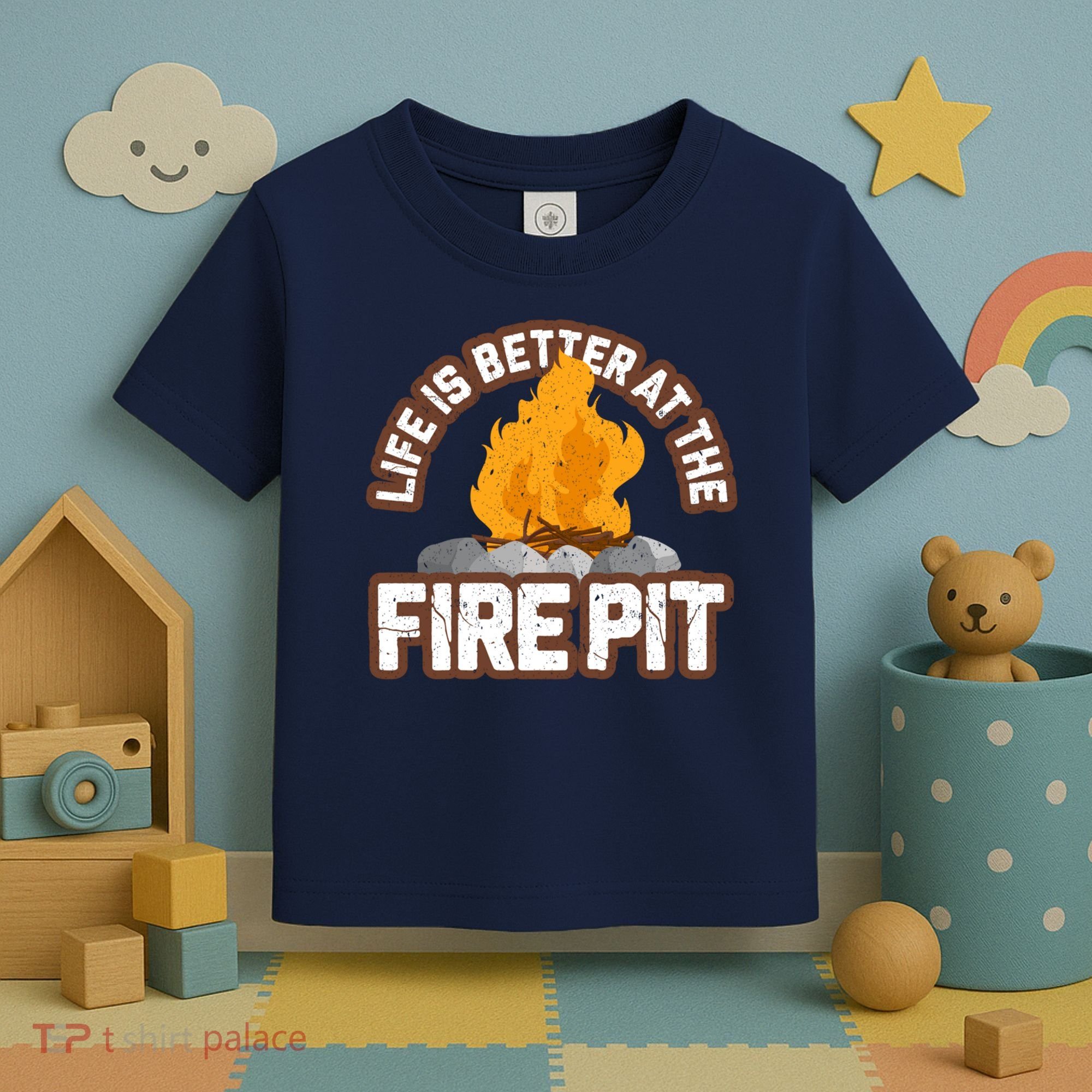 Campfire Life Is Better At The Firepit Camping Campsite Fire Toddler T-Shirt