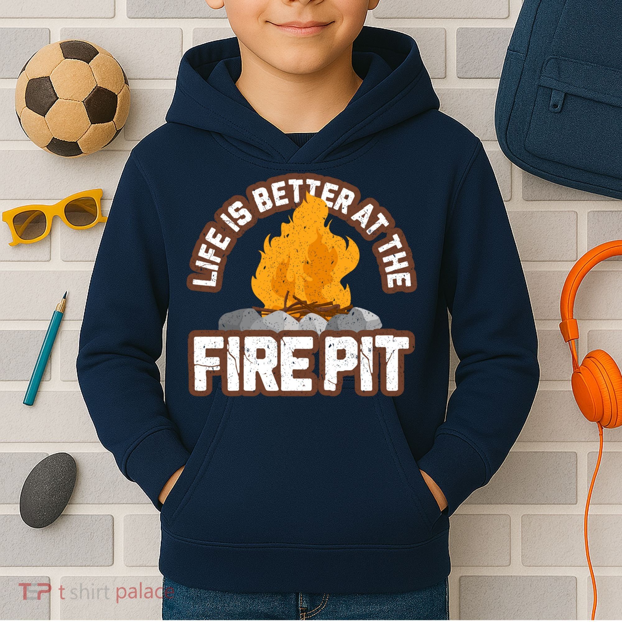 Campfire Life Is Better At The Firepit Camping Campsite Fire Kids Hoodie