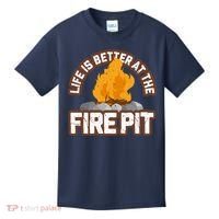 Campfire Life Is Better At The Firepit Camping Campsite Fire Kids T-Shirt thumb 0