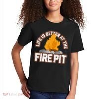 Campfire Life Is Better At The Firepit Camping Campsite Fire Kids T-Shirt thumb 2