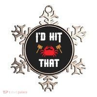 Crab Lovers I'd Hit That Funny Maryland Seafood Fan Ornament thumb 0