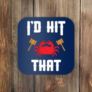 Crab Lovers I'd Hit That Funny Maryland Seafood Fan Coaster