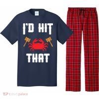 Crab Lovers I'd Hit That Funny Maryland Seafood Fan Pajama Set thumb 0