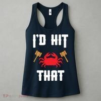 Crab Lovers I'd Hit That Funny Maryland Seafood Fan Women's Tank Top thumb 3