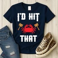 Crab Lovers I'd Hit That Funny Maryland Seafood Fan Women's T-Shirt thumb 3