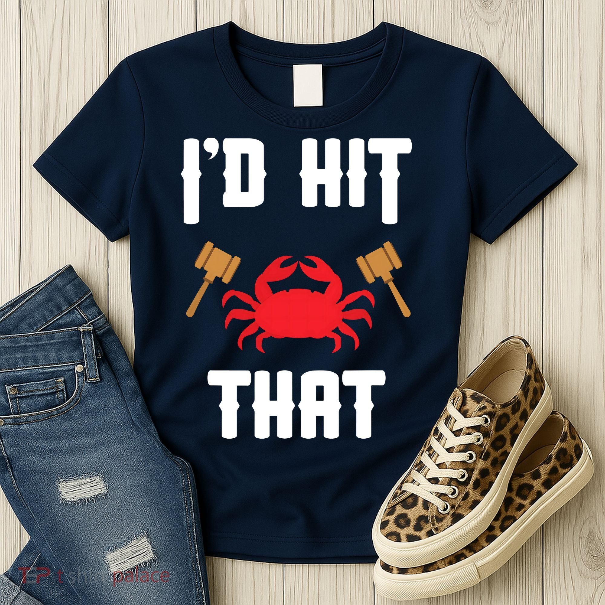 Crab Lovers I'd Hit That Funny Maryland Seafood Fan Women's T-Shirt