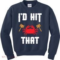 Crab Lovers I'd Hit That Funny Maryland Seafood Fan Kids Sweatshirt thumb 0