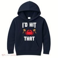 Crab Lovers I'd Hit That Funny Maryland Seafood Fan Kids Hoodie thumb 0