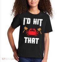 Crab Lovers I'd Hit That Funny Maryland Seafood Fan Kids T-Shirt thumb 2