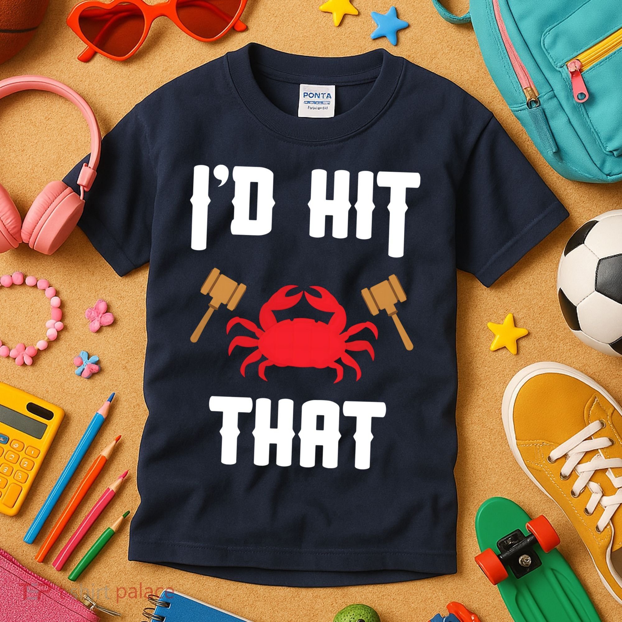 Crab Lovers I'd Hit That Funny Maryland Seafood Fan Kids T-Shirt