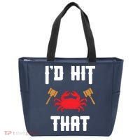 Crab Lovers I'd Hit That Funny Maryland Seafood Fan Tote Bag thumb 0