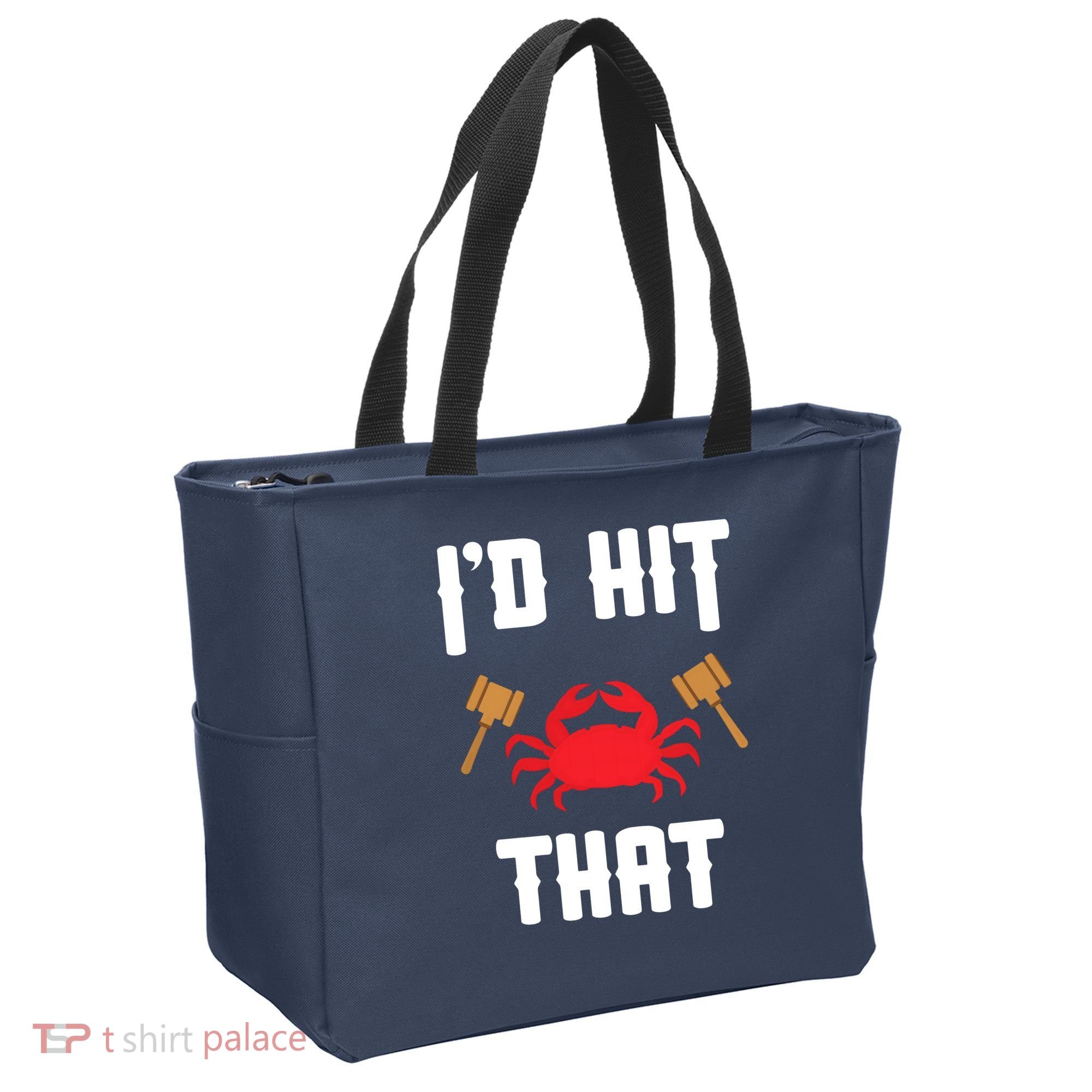 Crab Lovers I'd Hit That Funny Maryland Seafood Fan Tote Bag