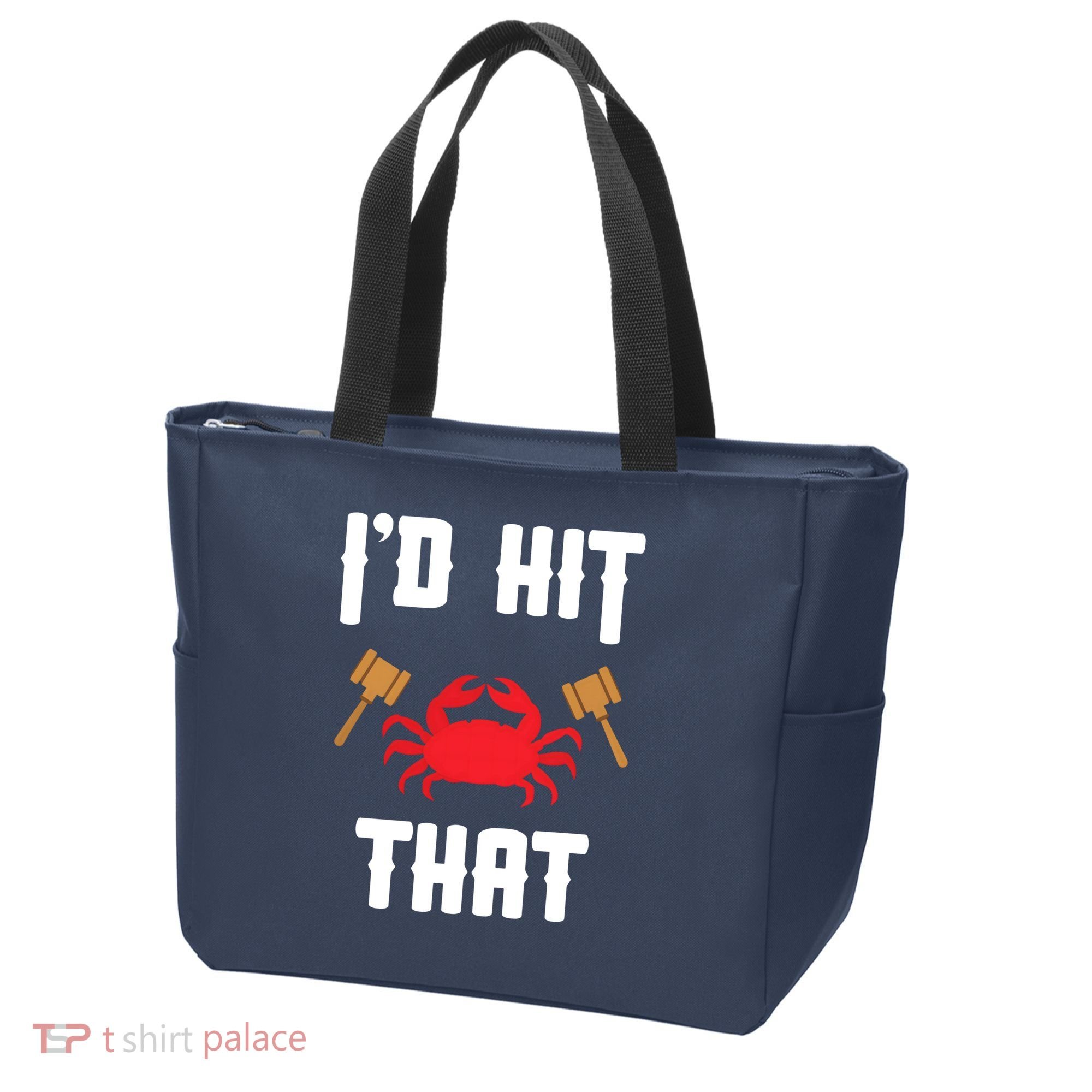 Crab Lovers I'd Hit That Funny Maryland Seafood Fan Tote Bag