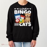 Cat Lover I Love Bingo And Cats Gambling Bingo Player Bingo Women's Sweatshirt thumb 0