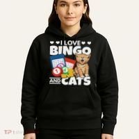 Cat Lover I Love Bingo And Cats Gambling Bingo Player Bingo Hoodie thumb 5