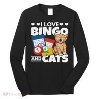 Cat Lover I Love Bingo And Cats Gambling Bingo Player Bingo Long Sleeve Shirt thumb 0