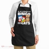 Cat Lover I Love Bingo And Cats Gambling Bingo Player Bingo Apron thumb 2