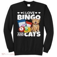 Cat Lover I Love Bingo And Cats Gambling Bingo Player Bingo Sweatshirt thumb 0