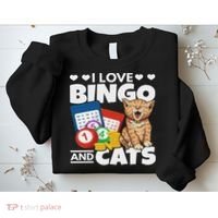 Cat Lover I Love Bingo And Cats Gambling Bingo Player Bingo Sweatshirt thumb 2
