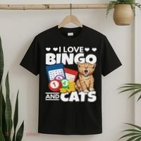 Cat Lover I Love Bingo And Cats Gambling Bingo Player Bingo T-Shirt thumb 2