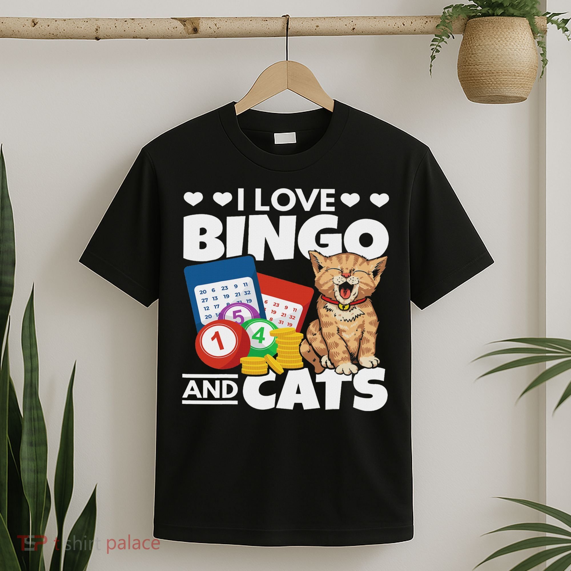 Cat Lover I Love Bingo And Cats Gambling Bingo Player Bingo T-Shirt