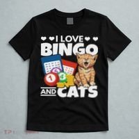 Cat Lover I Love Bingo And Cats Gambling Bingo Player Bingo T-Shirt thumb 5