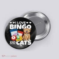 Cat Lover I Love Bingo And Cats Gambling Bingo Player Bingo Button thumb 0