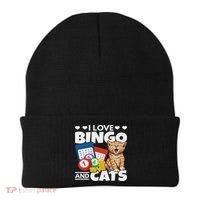 Cat Lover I Love Bingo And Cats Gambling Bingo Player Bingo Beanie thumb 0