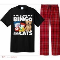 Cat Lover I Love Bingo And Cats Gambling Bingo Player Bingo Pajama Set thumb 0