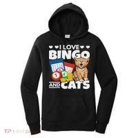 Cat Lover I Love Bingo And Cats Gambling Bingo Player Bingo Women's Hoodie thumb 0