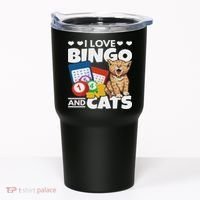 Cat Lover I Love Bingo And Cats Gambling Bingo Player Bingo Tumbler thumb 0