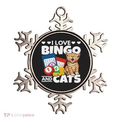 Cat Lover I Love Bingo And Cats Gambling Bingo Player Bingo Ornament