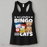 Cat Lover I Love Bingo And Cats Gambling Bingo Player Bingo Women's Tank Top thumb 3