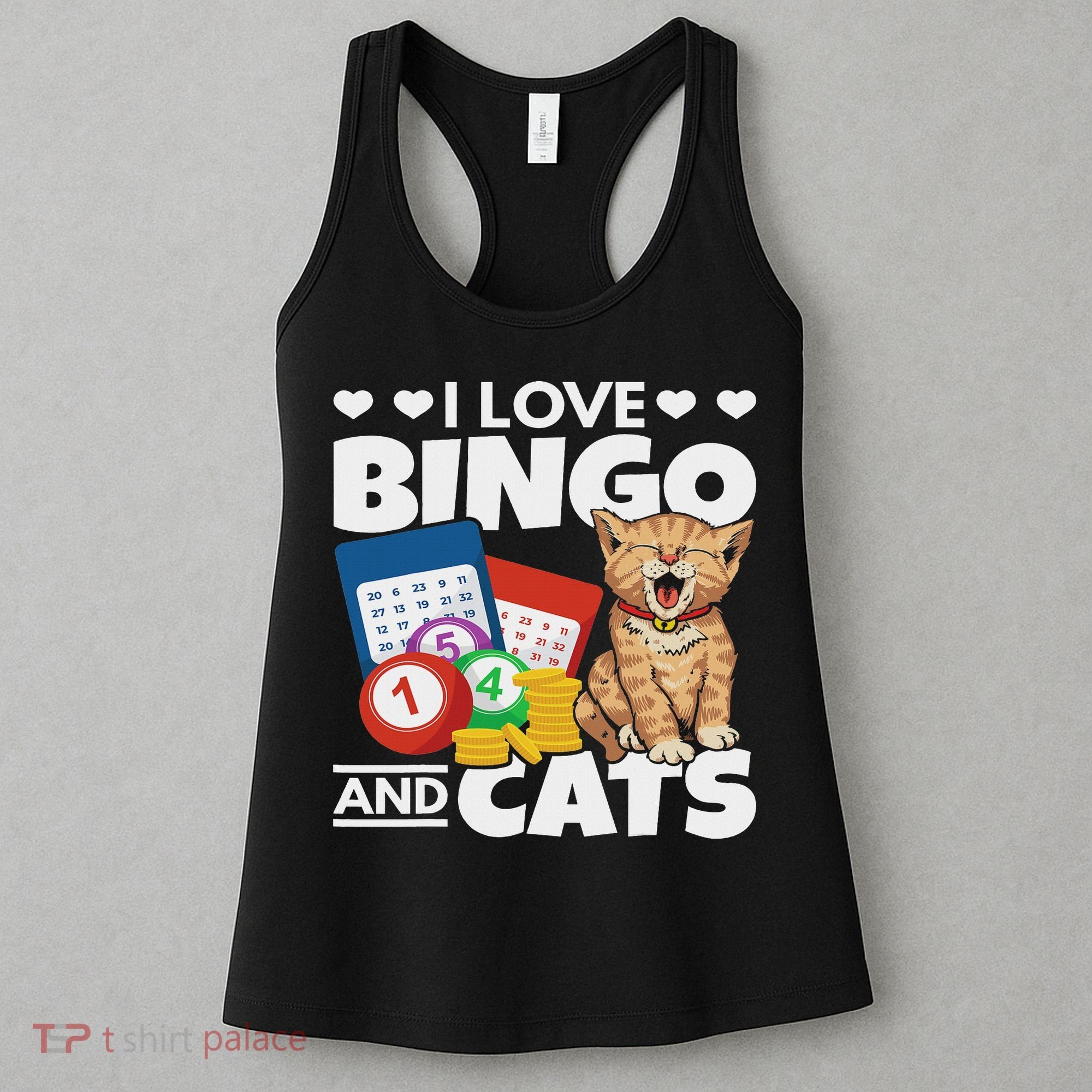 Cat Lover I Love Bingo And Cats Gambling Bingo Player Bingo Women's Tank Top