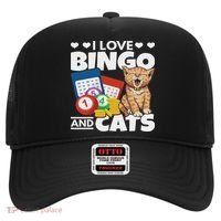 Cat Lover I Love Bingo And Cats Gambling Bingo Player Bingo Hat thumb 0