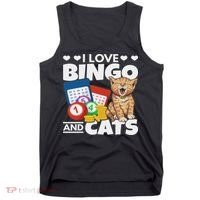 Cat Lover I Love Bingo And Cats Gambling Bingo Player Bingo Tank Top thumb 0