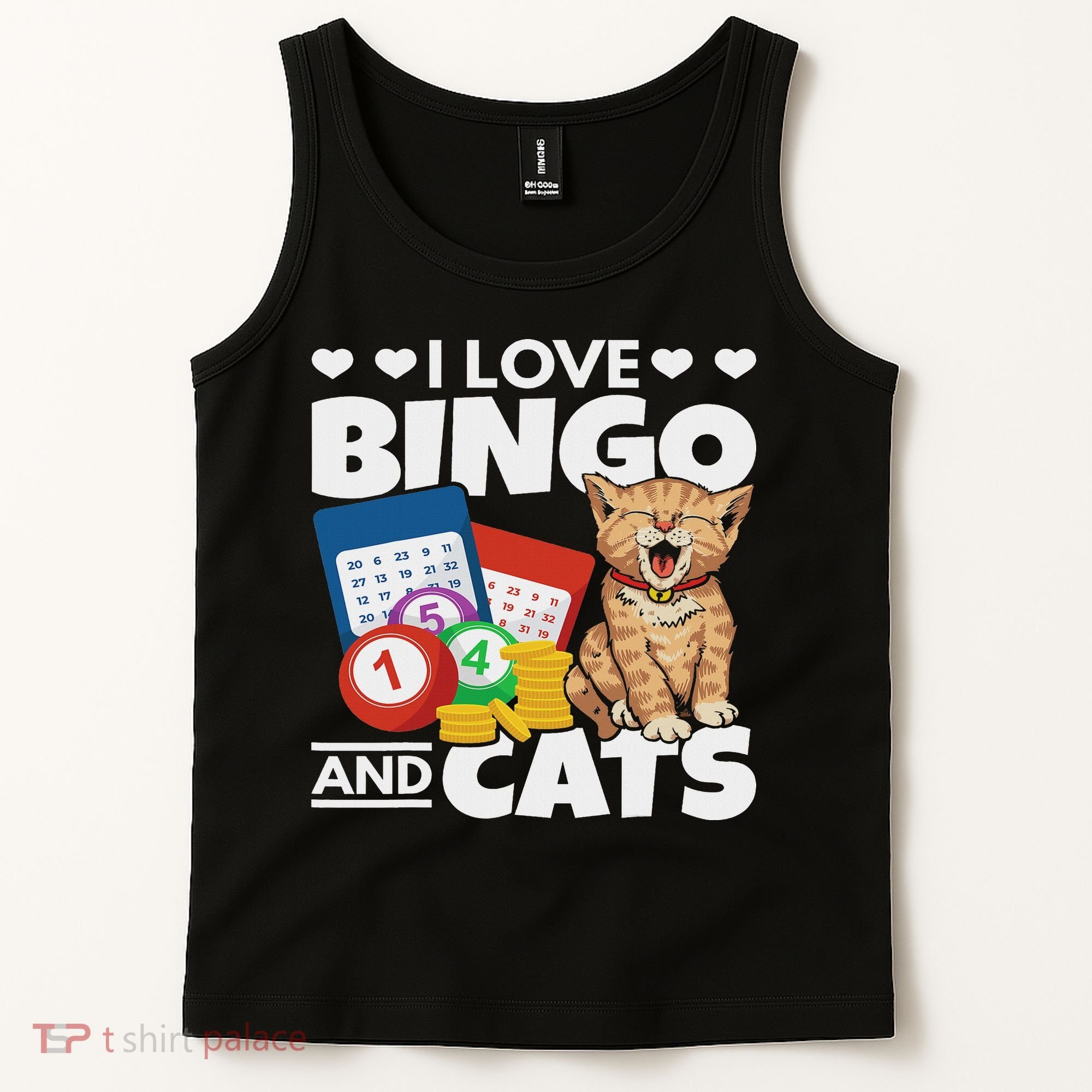 Cat Lover I Love Bingo And Cats Gambling Bingo Player Bingo Tank Top