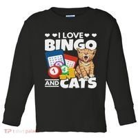 Cat Lover I Love Bingo And Cats Gambling Bingo Player Bingo Toddler Long Sleeve Shirt thumb 0