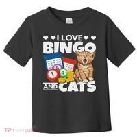 Cat Lover I Love Bingo And Cats Gambling Bingo Player Bingo Toddler T-Shirt thumb 0