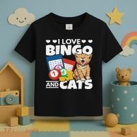 Cat Lover I Love Bingo And Cats Gambling Bingo Player Bingo Toddler T-Shirt thumb 3