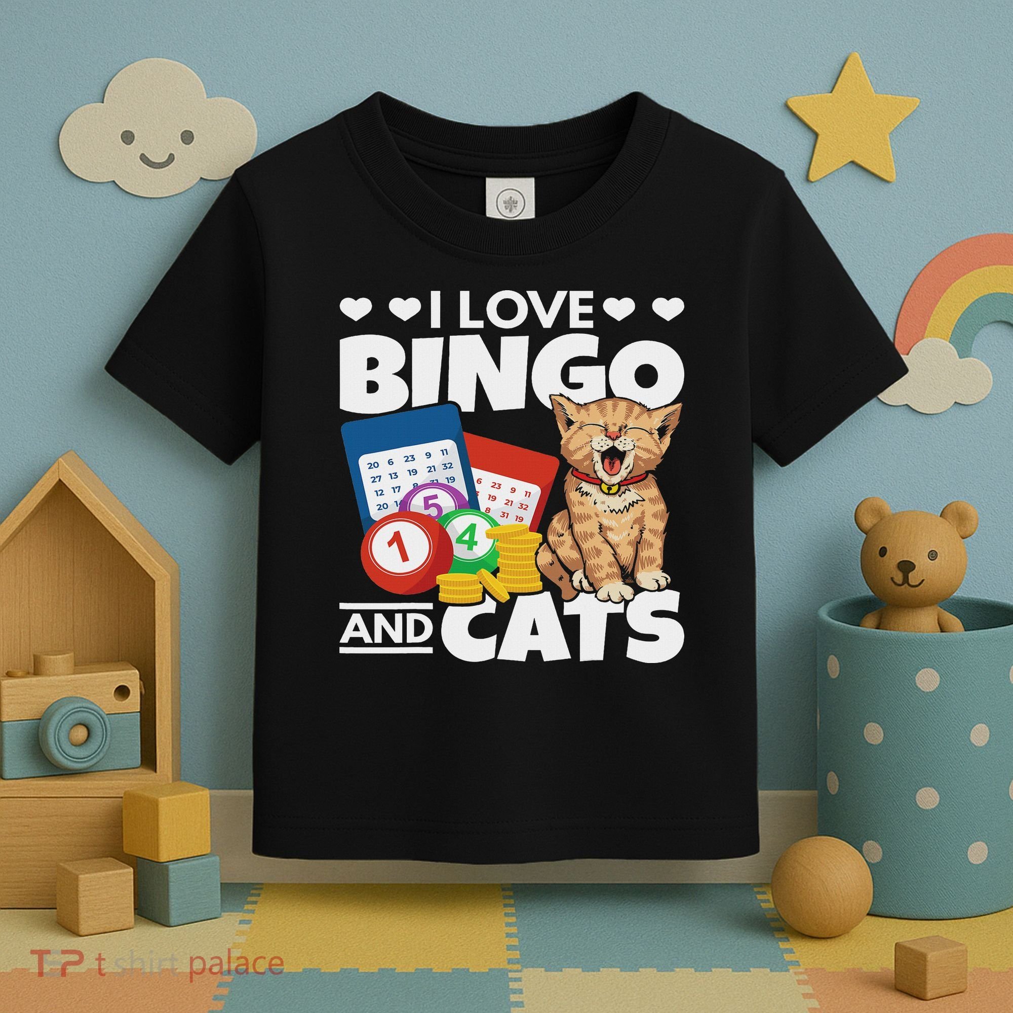 Cat Lover I Love Bingo And Cats Gambling Bingo Player Bingo Toddler T-Shirt