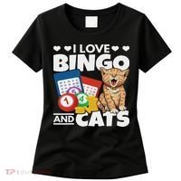 Cat Lover I Love Bingo And Cats Gambling Bingo Player Bingo Women's T-Shirt thumb 0