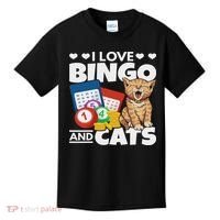 Cat Lover I Love Bingo And Cats Gambling Bingo Player Bingo Kids T-Shirt thumb 0