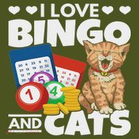 Cat Lover I Love Bingo And Cats Gambling Bingo Player Bingo The Baniff Cuffed Pom Beanie thumb 2