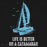 Catamaran Life Is Better Catamaran Sailing Trapeze Sailor USA-Made Doggie Bandana thumb 2