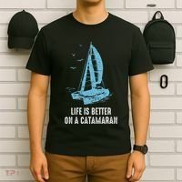 Catamaran Life Is Better Catamaran Sailing Trapeze Sailor T-Shirt thumb 6