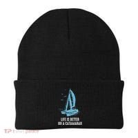 Catamaran Life Is Better Catamaran Sailing Trapeze Sailor Beanie thumb 0